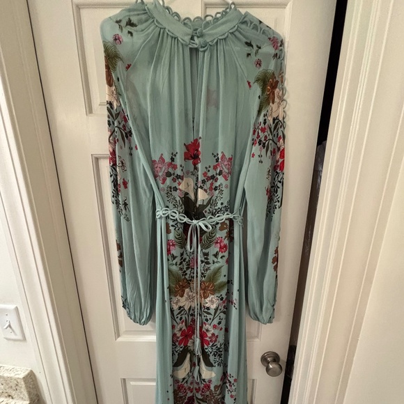 Farm Rio blue beauty bouquet long sleeve maxi dress - Picture 5 of 5